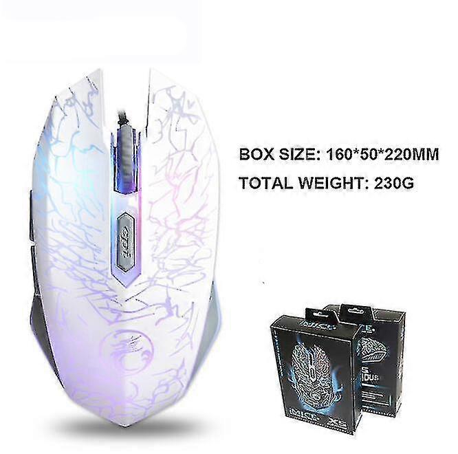 Gaming Mouse, Affordable Entry-level Ergonomic Optical Computer Mouse For Gaming& Daily Use, 800-2400 Dpi Adjustable Usb Mouse Auto Breathing W