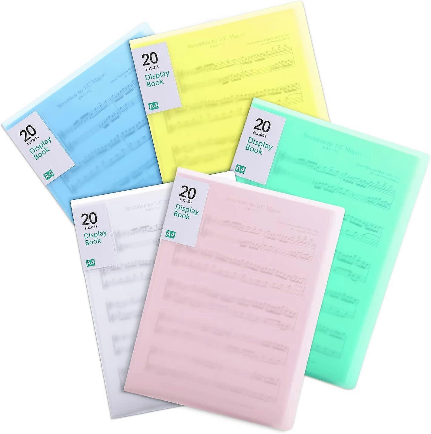 Pockets Plastic Presentation Book Portfolio Folder File Folder Clear Sleeves