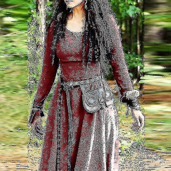 中世のドレス女性長袖マキシローブヴィンテージフェアリーエルフドレスルネッサンスケルトバイキングゴシック服ファンタジーボールガウン