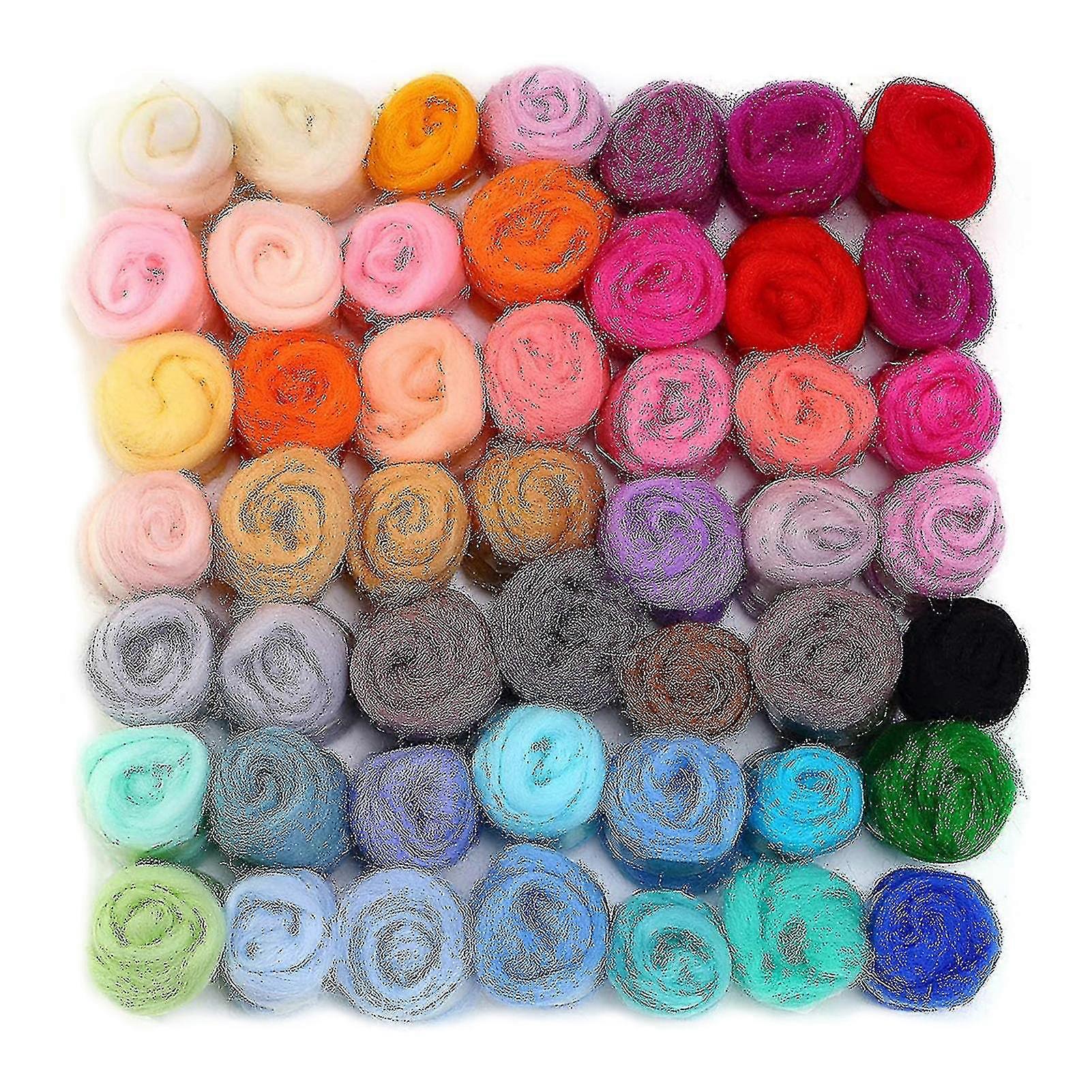36/50 Colors Fibre Wool Yarns Roving Felting Wool For Needle Felting Hand Spinnings Diy Craft