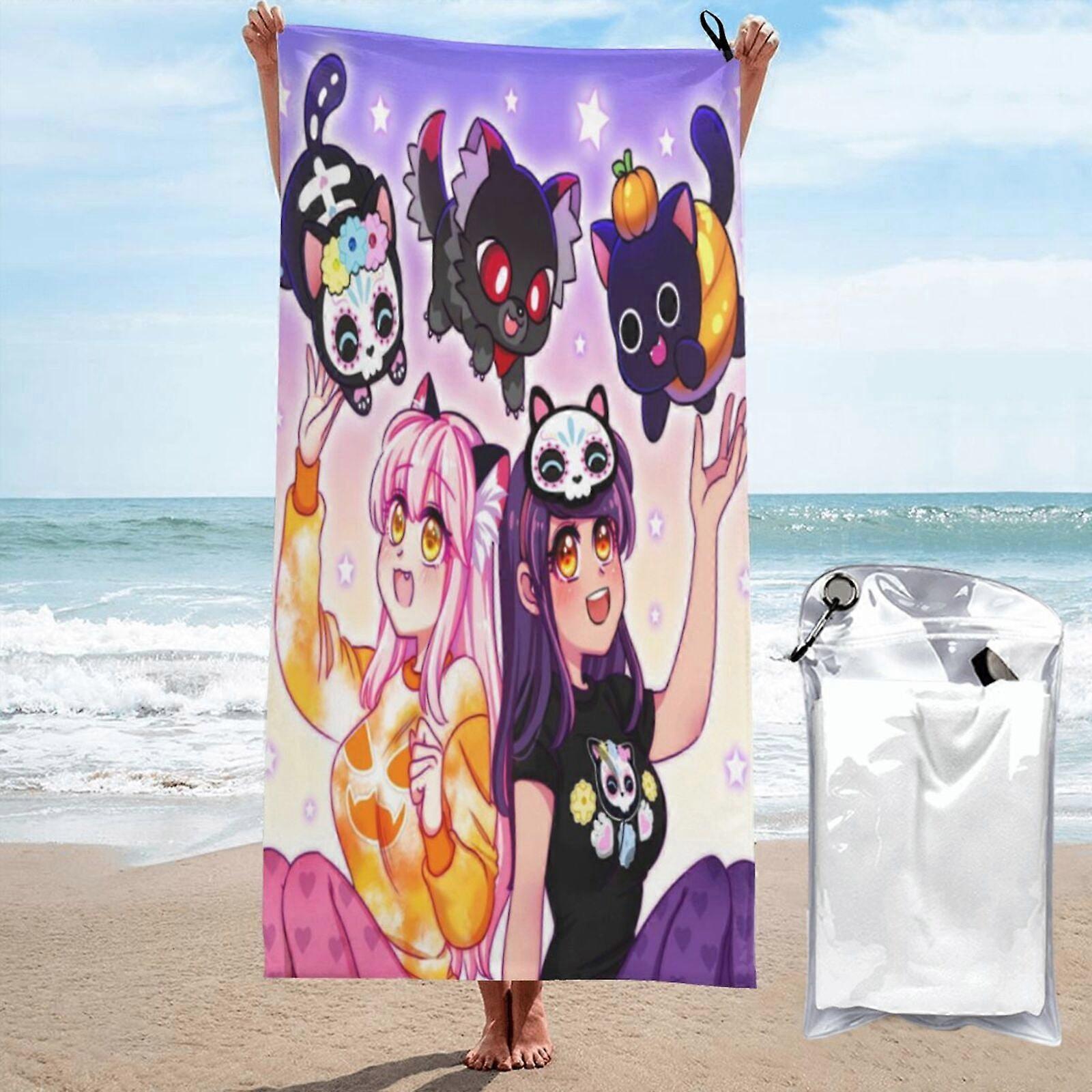 p401Aphmau Praia Toalha Absorvente Toalha Grande 3D Toalha dos desenhos animados LXMT2533