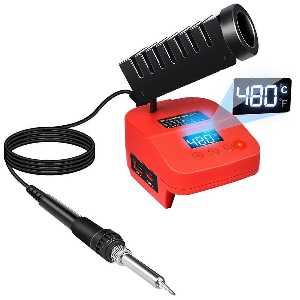 Soldering Iron Station for 18V Battery Cordless Soldering Iron with Digital LCD Display,USB&Type-C