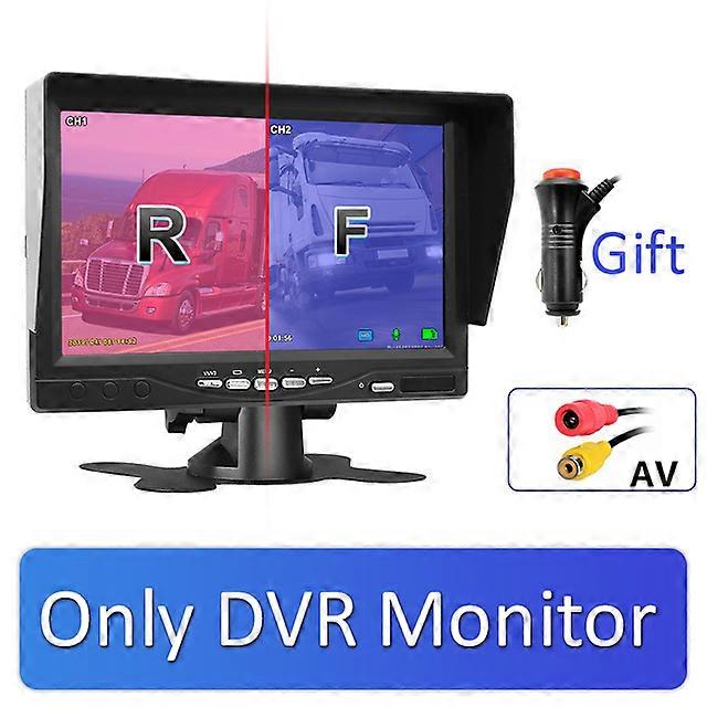 2CH 1920*1080P 7&quot; IPS Screen Car Truck Bus AHD DVR Monitor With Digital Video Recorder For Front Rear Reverse Backup Camera