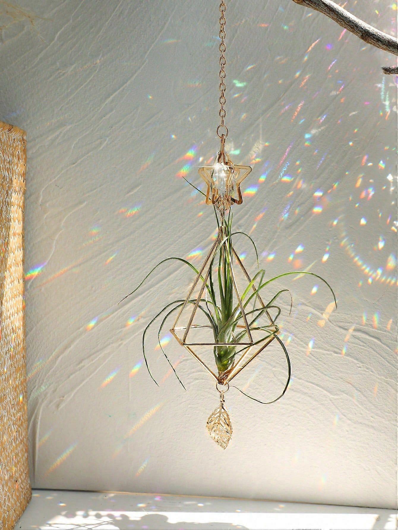 1pc Boho Seashell Suncatcher  Hanging Crystal And Seashell Decoration For Window Or Garden, Sun Catcher With Natural Shell Accents, Beach-Themed Home 