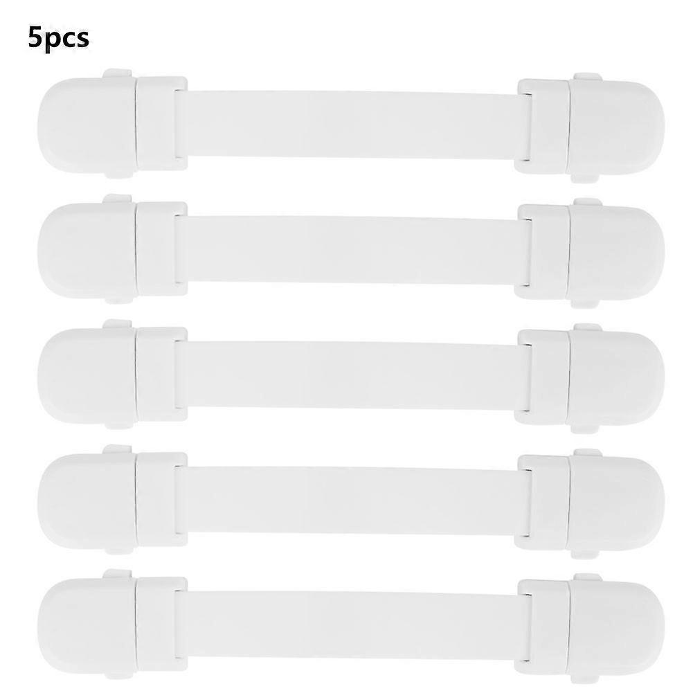 5pcs Multifunction White Drawer Door Cabinet Strap Lock Safety Lock Child Protector Home Use