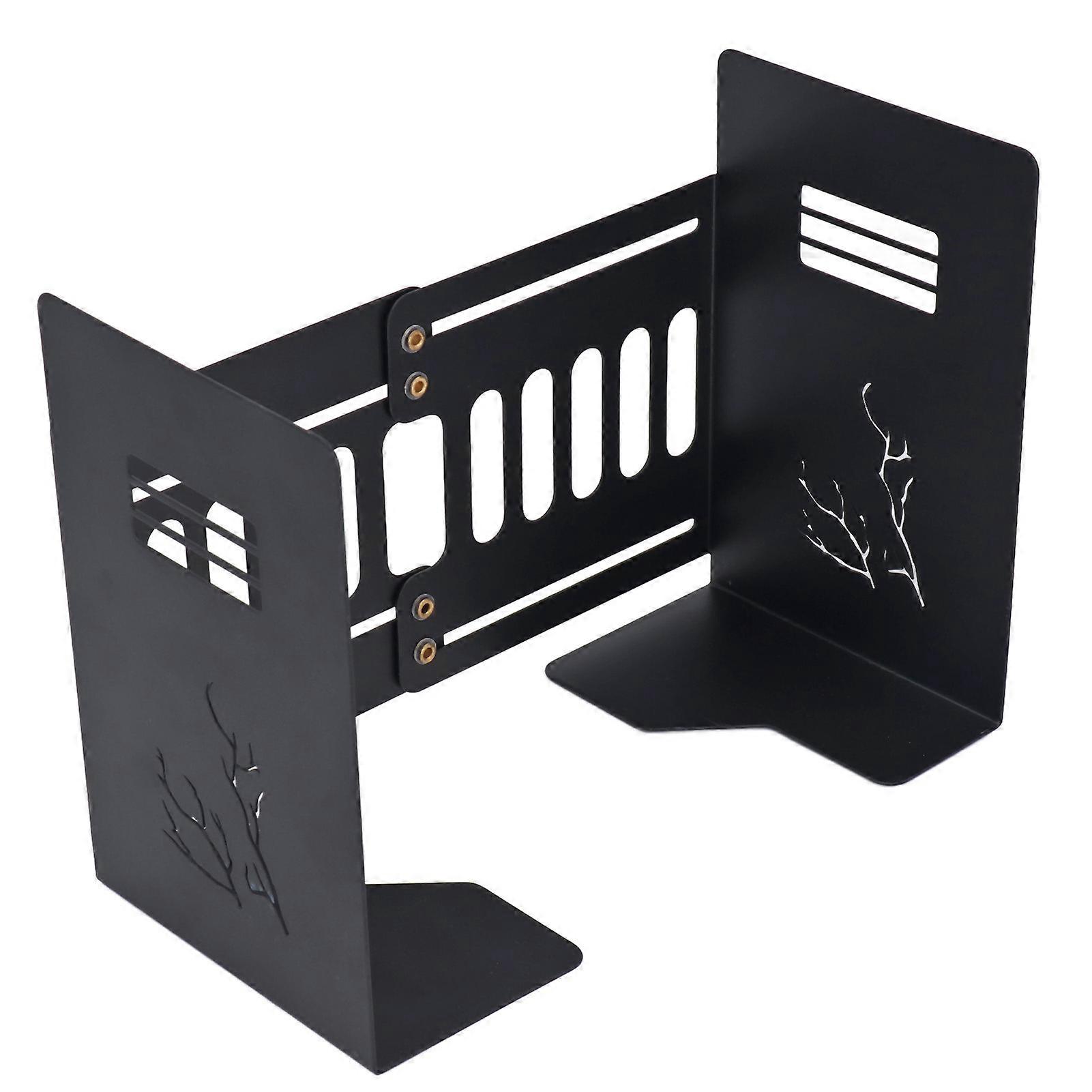 Dark Brown Bookends: Retractable Metal Desktop Stand for Office