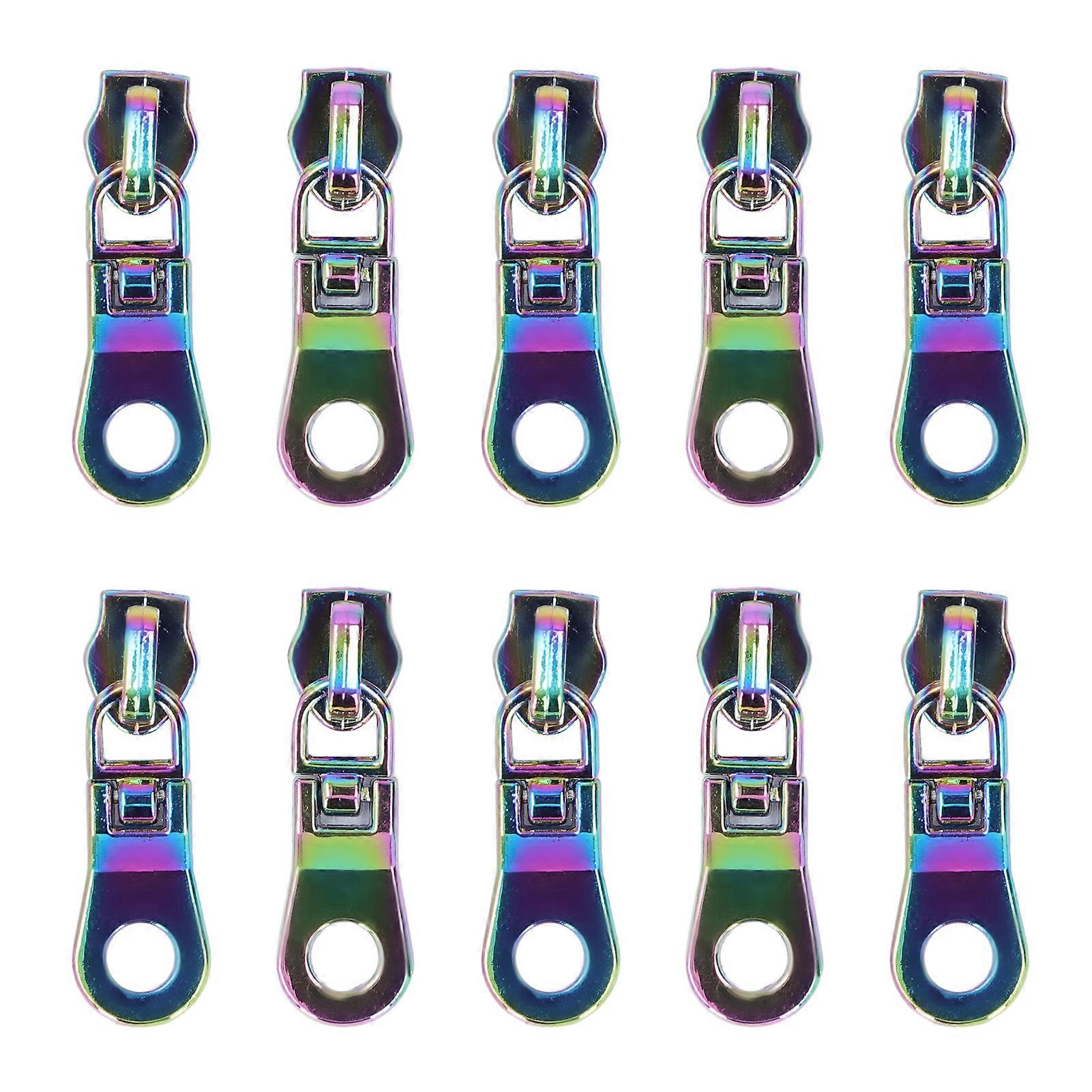 10Pcs Zipper Pull Electroplating Process Bright Color Fadeless Durable Exquisite Zipper Pull ReplacementColorful
