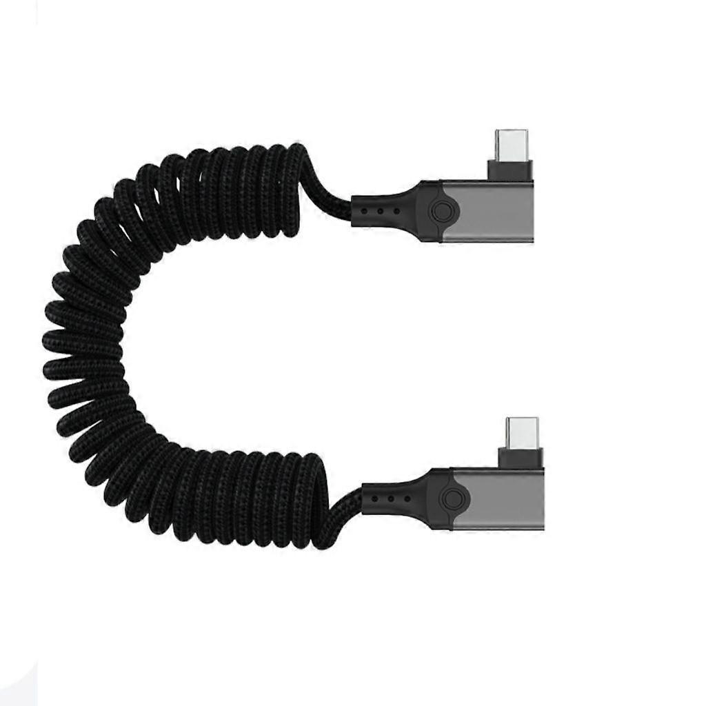 USB5 Braided Type C Spring Cord 240W Charge 80Gbps Data Transfer 16K Display