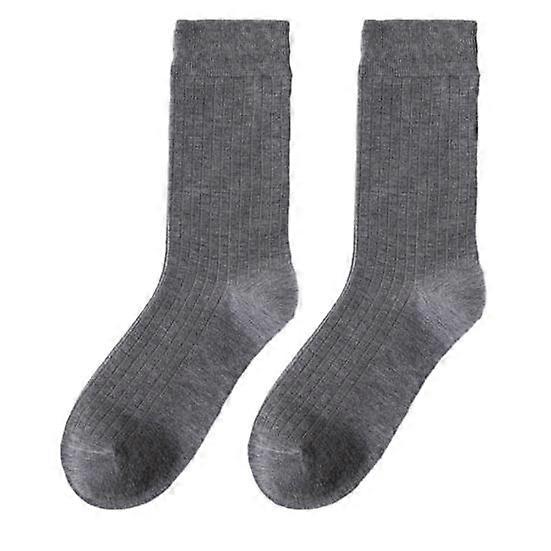 1 Pair Men Business Socks Mid-tube No Odor Retro High Elasticity Anti-slip Breathable Soft Sweat-absorption Anti-shrink Sports Cotton Socks