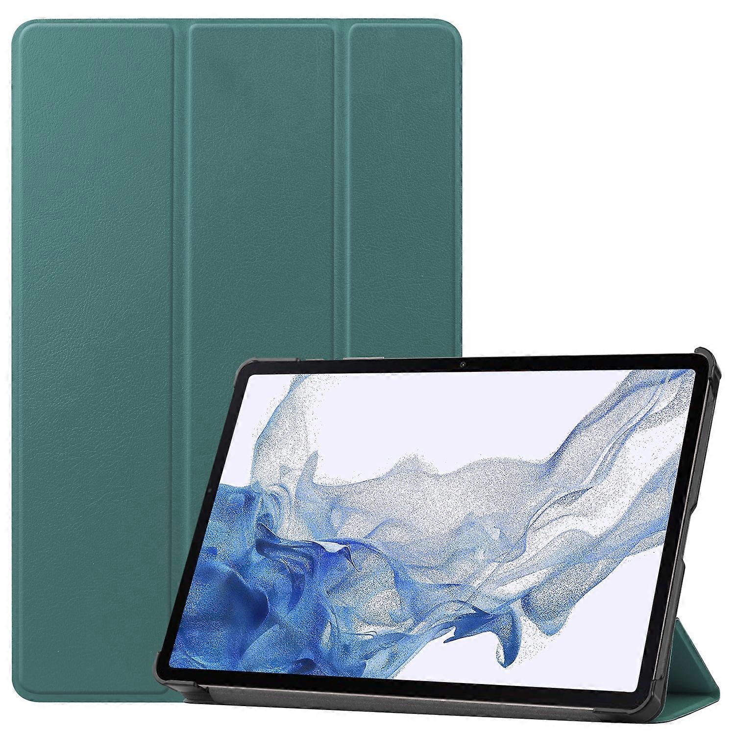 For Samsung Galaxy Tab S8 Three-folding Holder Custer Texture Leather Tablet Case