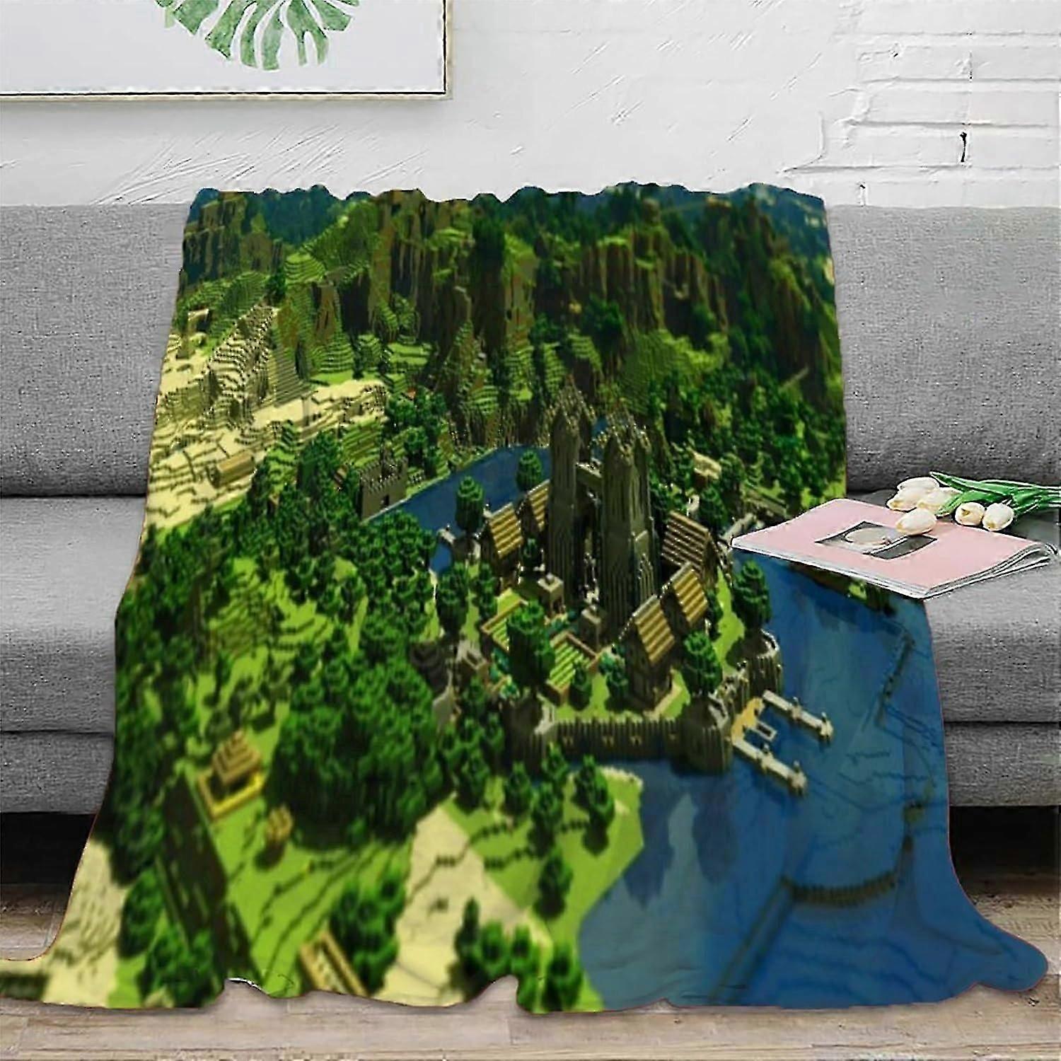 Super Soft Throw Blanket Minecraft Fleece Blanket Autumn/Winter Cozy Plush Fuzzy Blanket Soft And Fluffy Blanket Couch Throws Decoration K-10