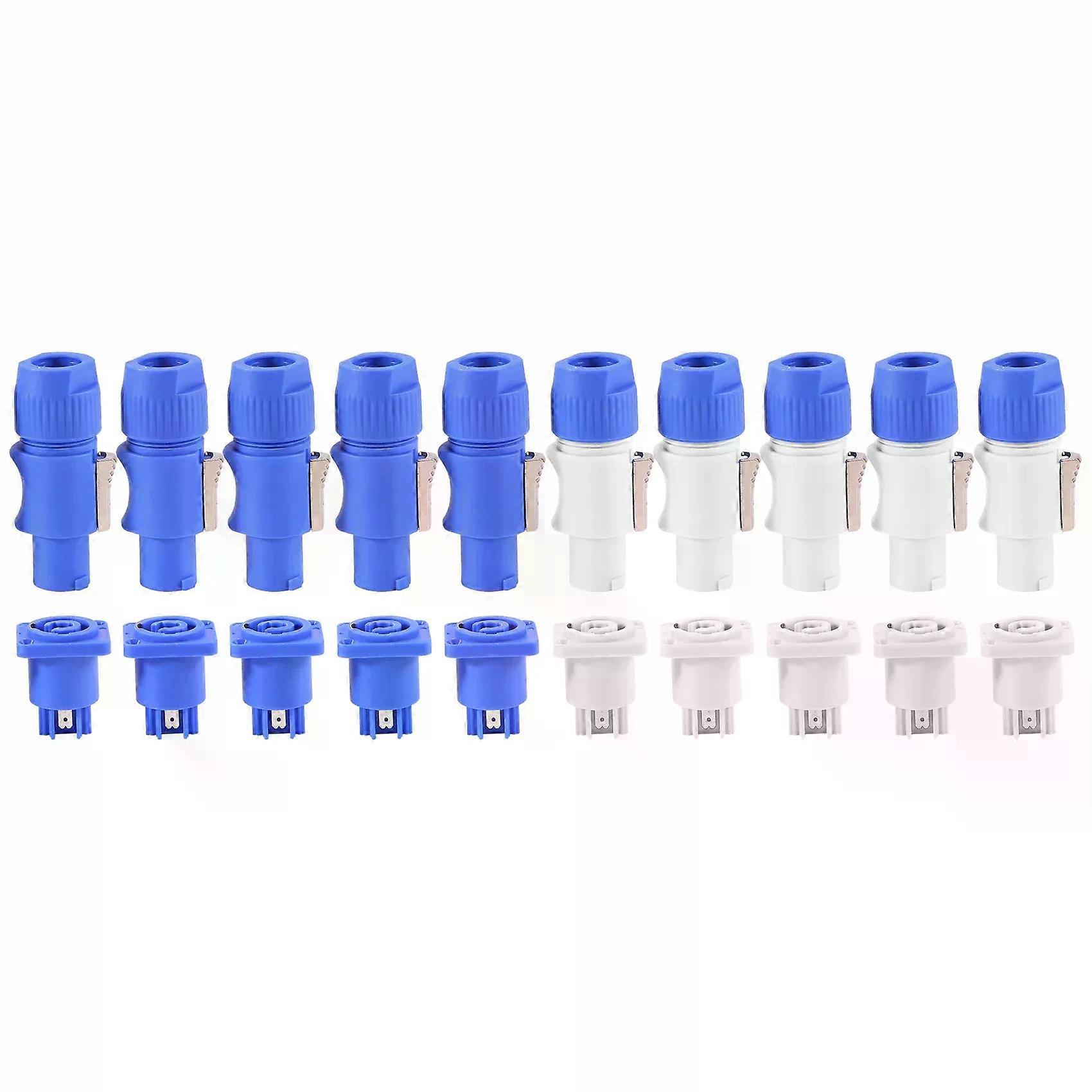 10 PowerCON Type A Kit NAC3FCA + NAC3MPA-1 Chassis Plug Panel Adapter