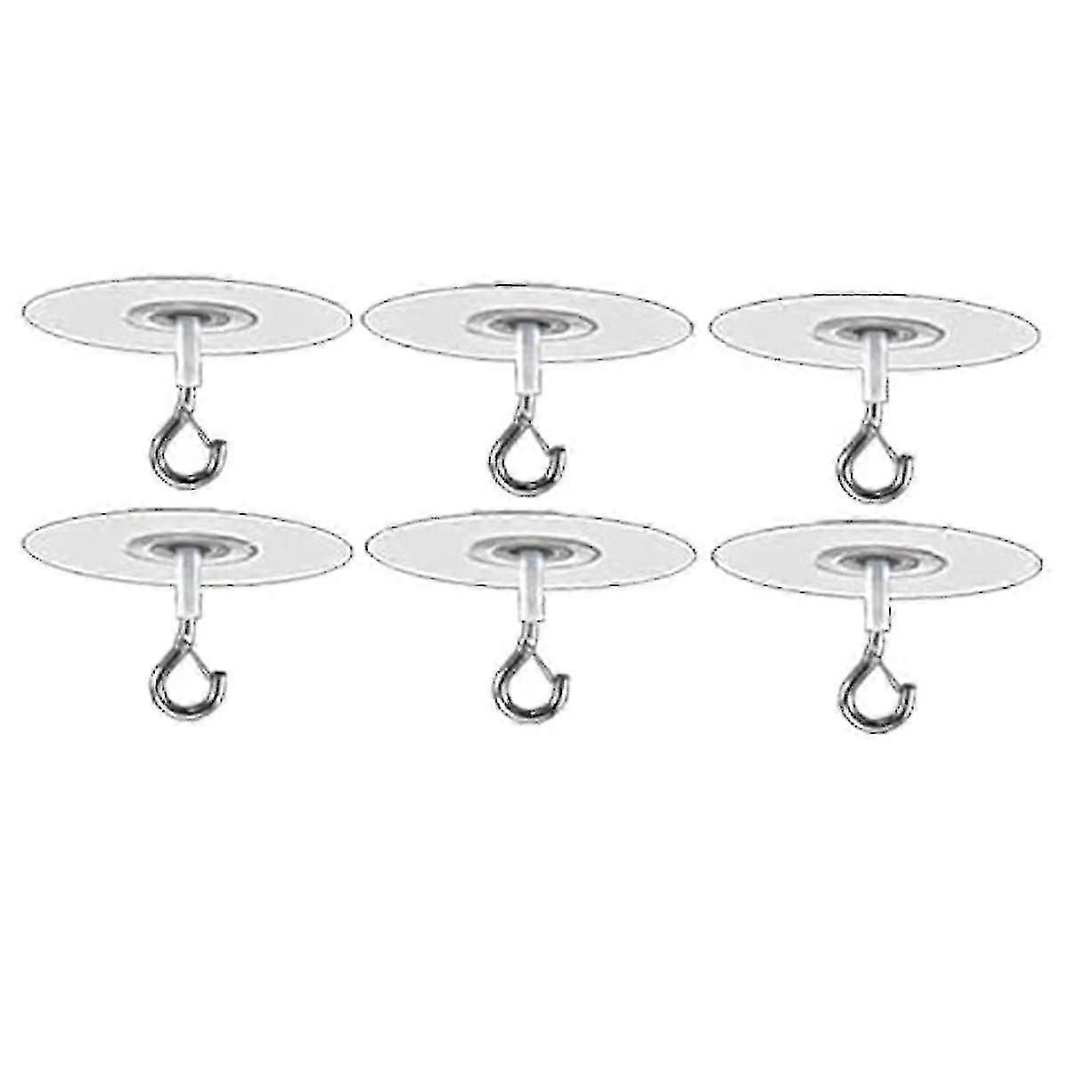 6Pcs Adhesive Ceiling Hooks for Popcorn Concrete Textured Ceiling Wall Surface, No Drilling Self Ad