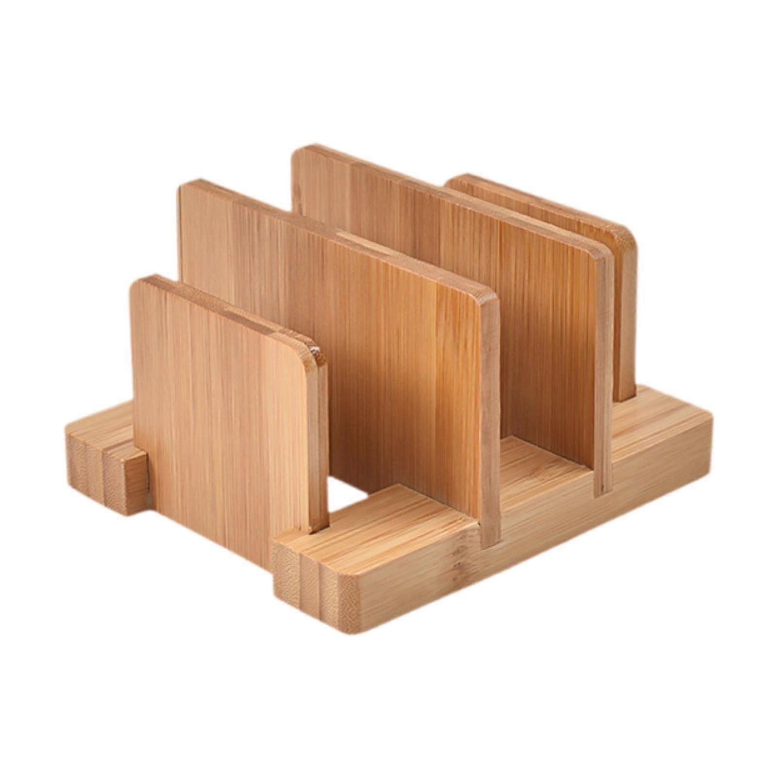 Bambus Schneidebrett Gestell Topf Pfanne Deckel Halter für Teller Backblech Geschirr