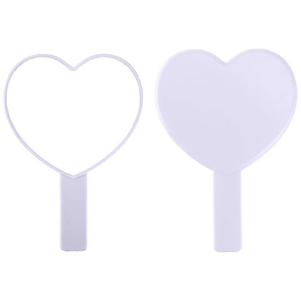 Miroir à main de voyage en forme de cœur, miroir à main cosmétique