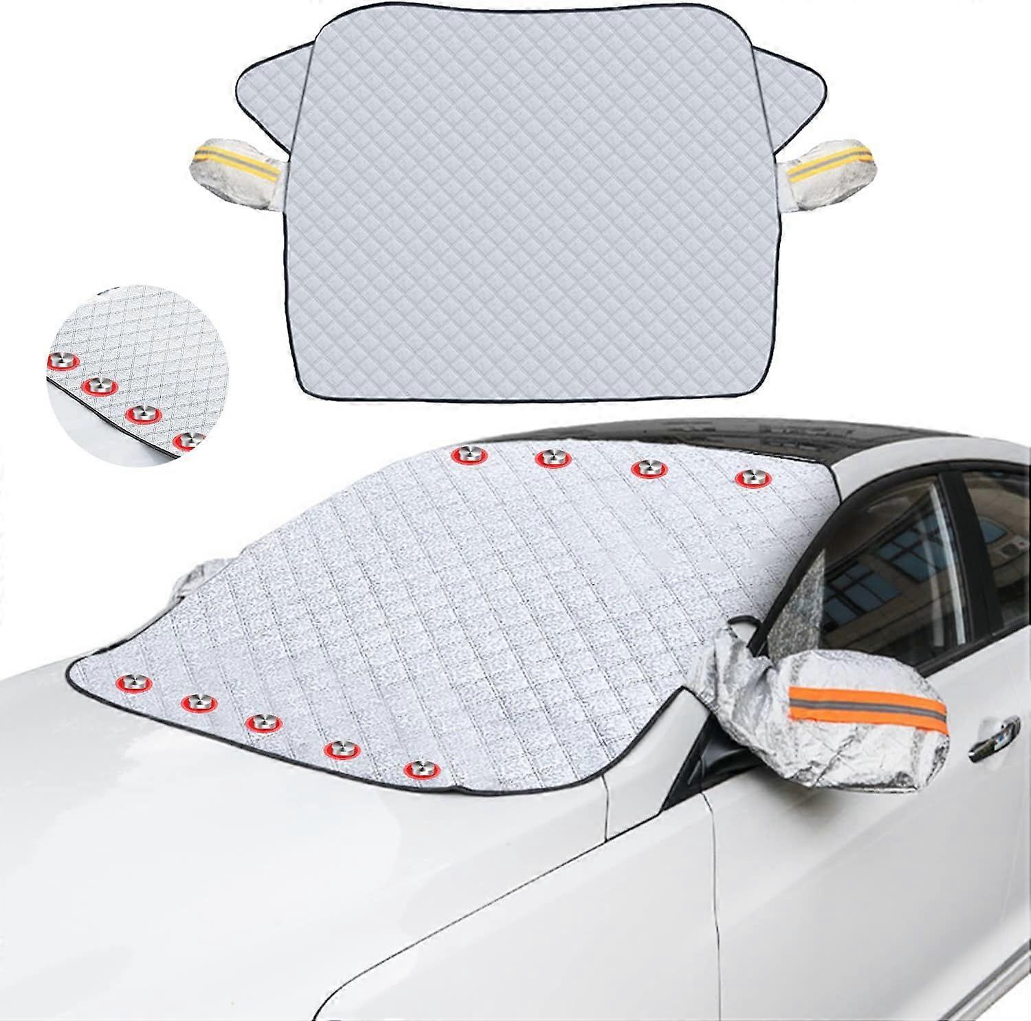 Aohcae Car Windscreen Cover, 67x56 Inch Car Windshield Cover with Magnet Frost Guard Waterproof, Snow, Ice, Frost Winter Car Snow Cover Fits Most Van 