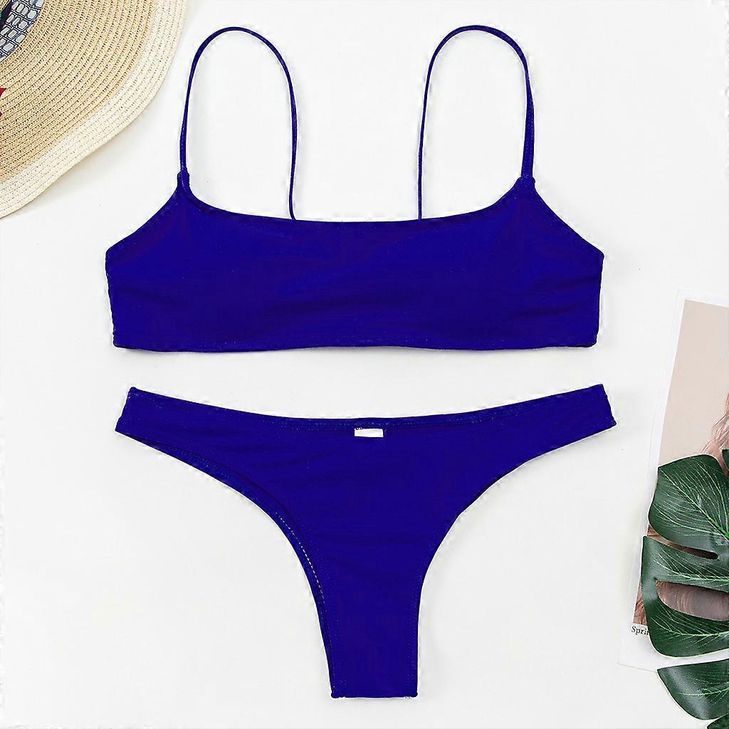 For Frisk Ensfarvet Bikini Sexet Slank Lille Brystbetr k Samlet Wrap 