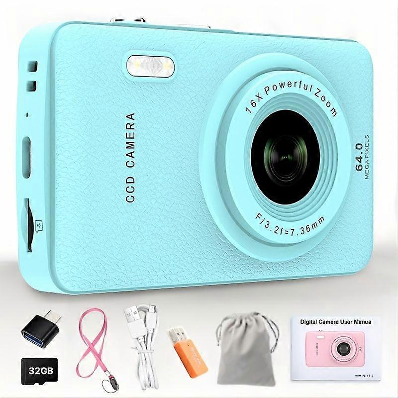 Digital Camera 1080P Hd Digital Camera 16X Digital Zoom 2.4 Inch Lcd Screen Blue