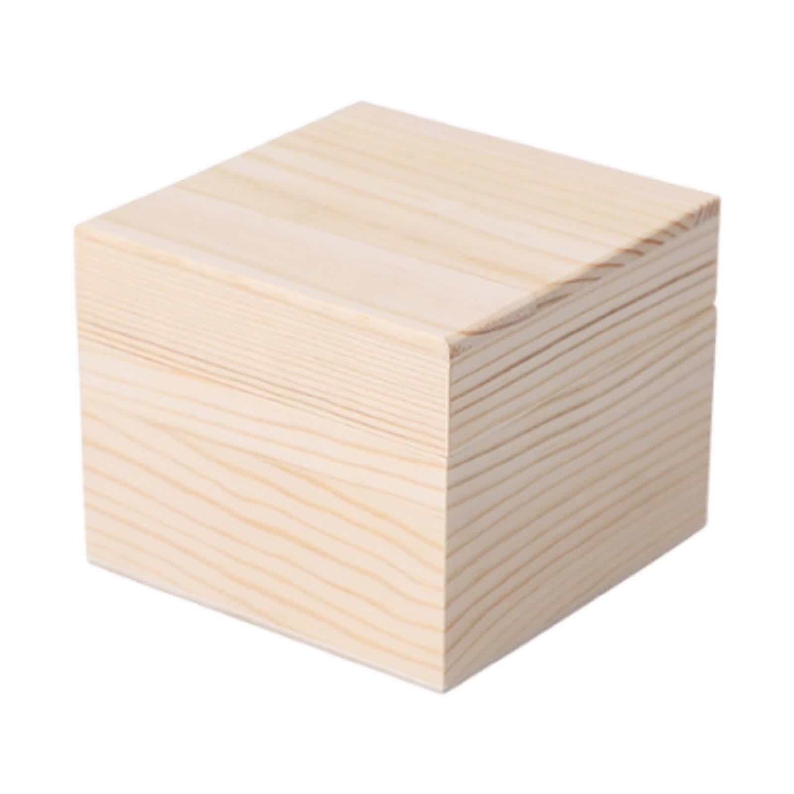 Wooden Storage Box with Lid Container Sturdy Cosmetic Organizer Versatile