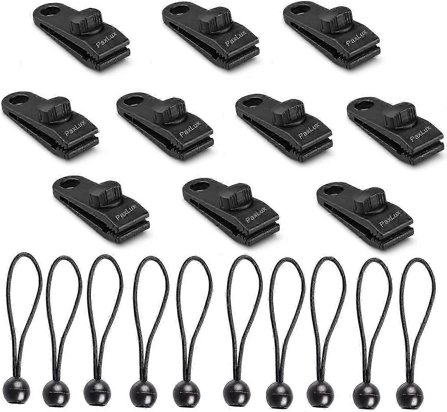10 Sets Tarp Clip Tent Clamp Tarp Awnings Clip Awnings Clamp Tensioner Elastic Bungee Rope Tarp Ball Bungee Rope For Tents, Covers, Awnings