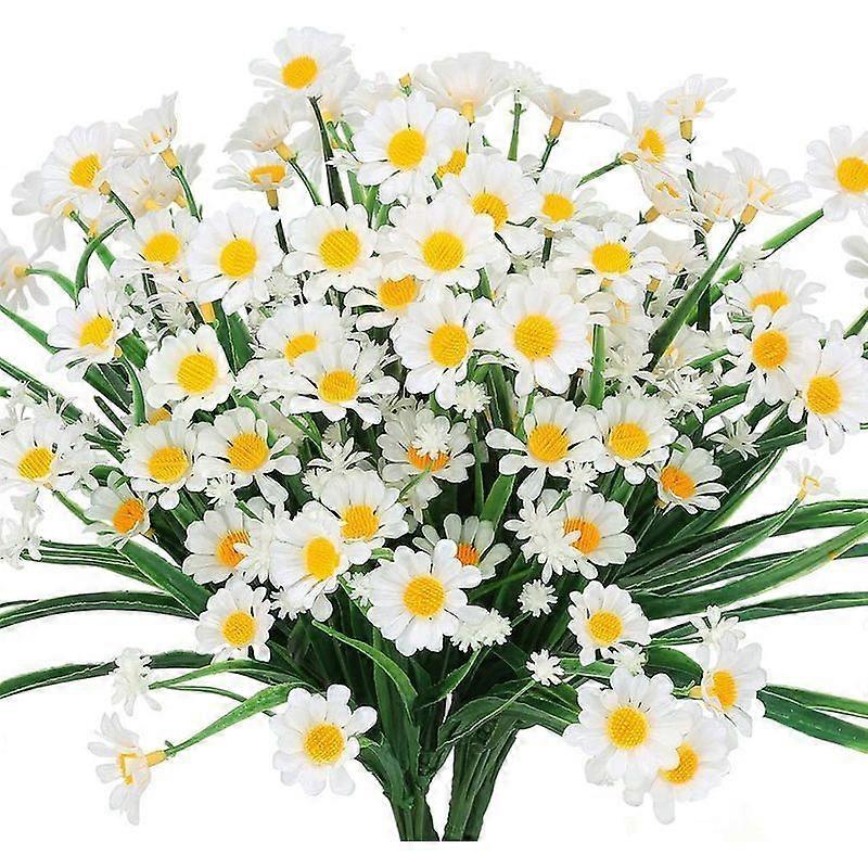 Aisiting 4 artificial plastic daisy flowers (white)