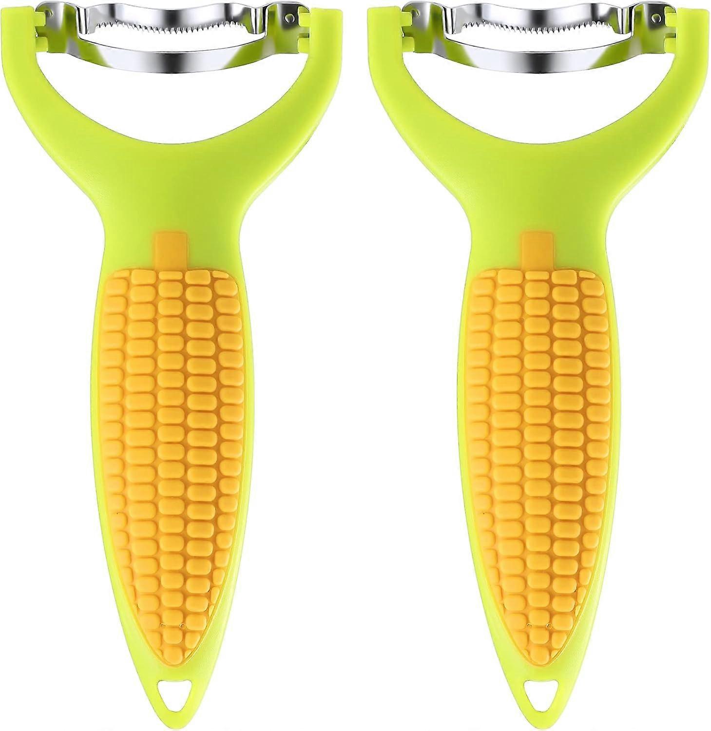 2 Pieces Corn Peeler Corn Stripper Knife, Kitchen Corn Cob Remover Serrated Vertical Blade Remover