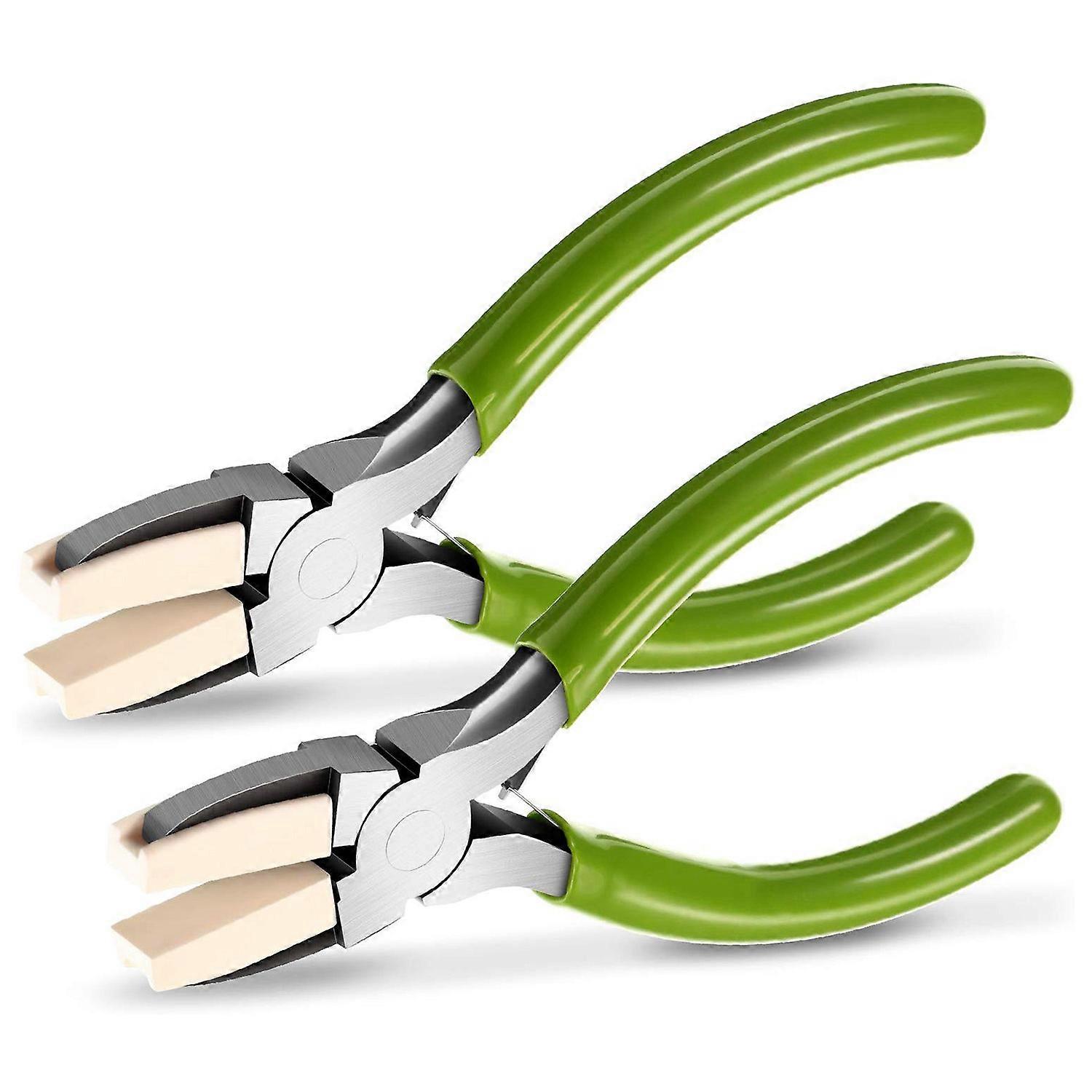 2 Packs Nose Pliers Double Nylon Jaw Pliers Carbon Steel DIY Tools