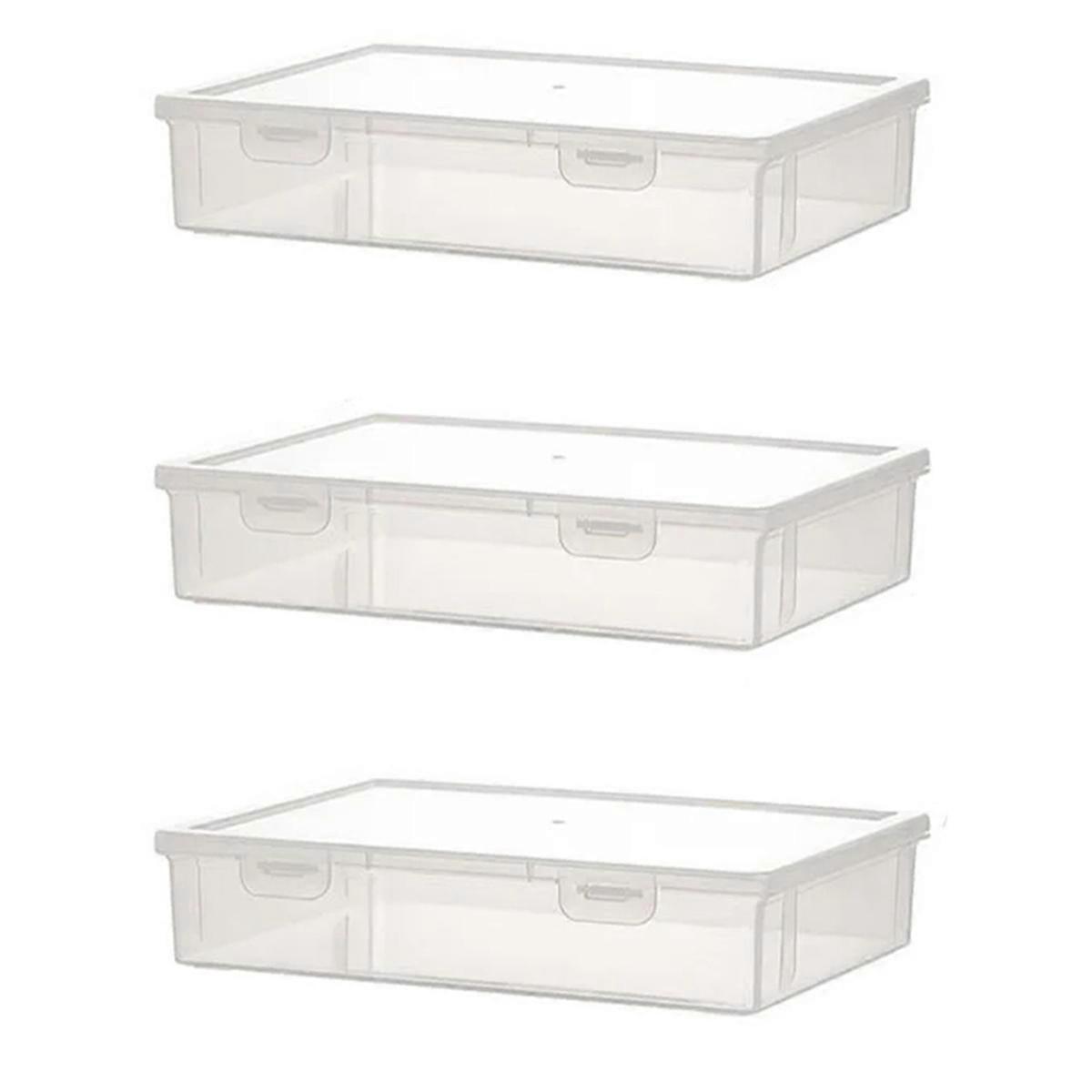 3PCS A4 Size Organiser Book Organiser Office File Box Transparent,S
