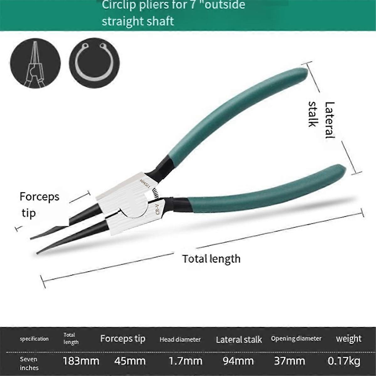 4pcs Snap Ring Pliers Set, 7inch with Straight/Bent Jaw,