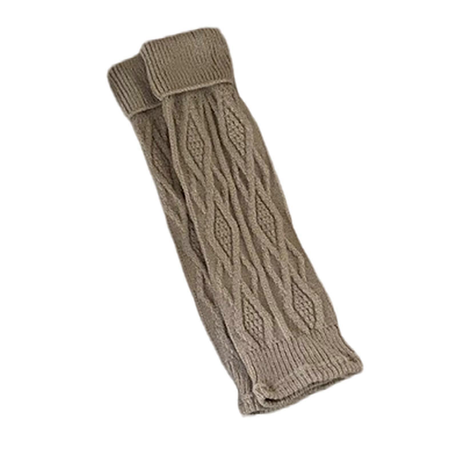 1 paire de jambières tricotées torsadées, couleur unie, chaussettes sans pieds à revers, couvre-bottes chauds pour étudiantes, pour femmes, kaki