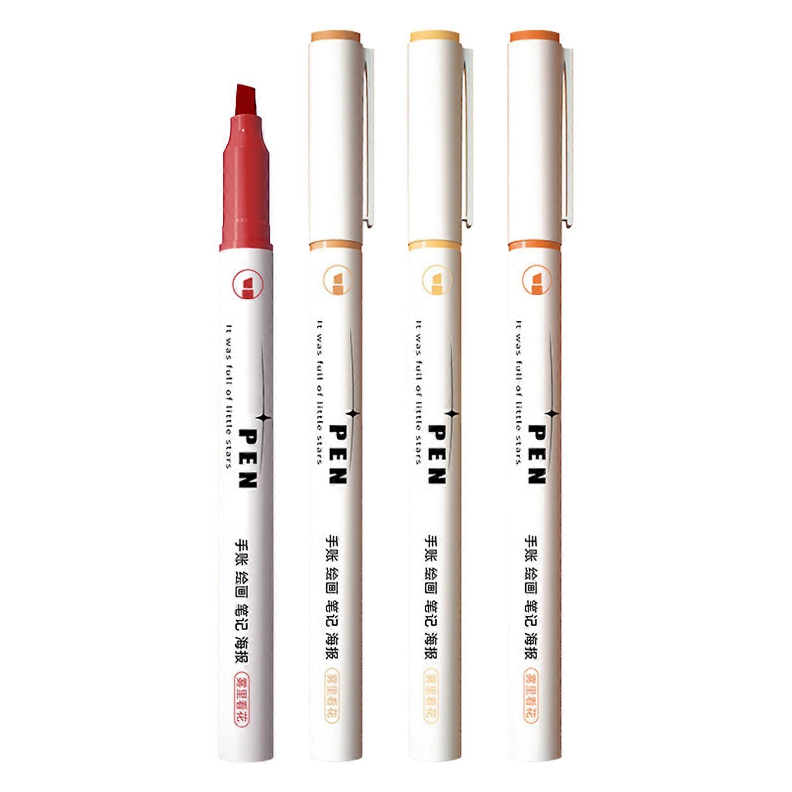 4 Pcs Highlighter Markers Highlighters Set Graffiti Markers Chisel Tip Highlighter Pen Bible Marker Pen for Scrapbooking