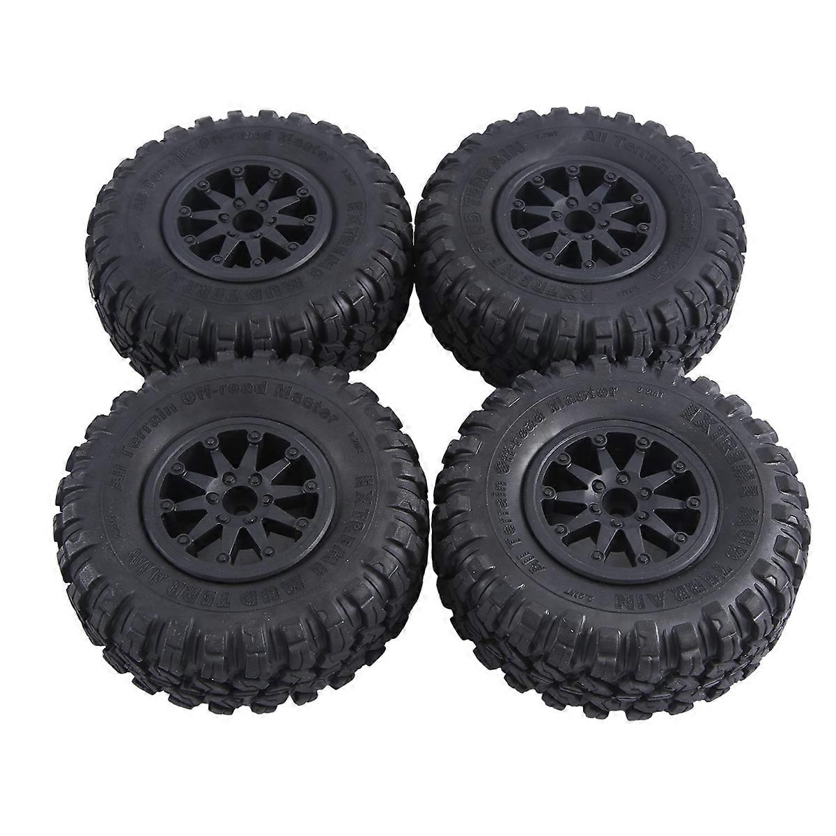 118X44mm 2.2 Inch Rubber Tyres & Plastic Beadlock Wheel Rim, Black