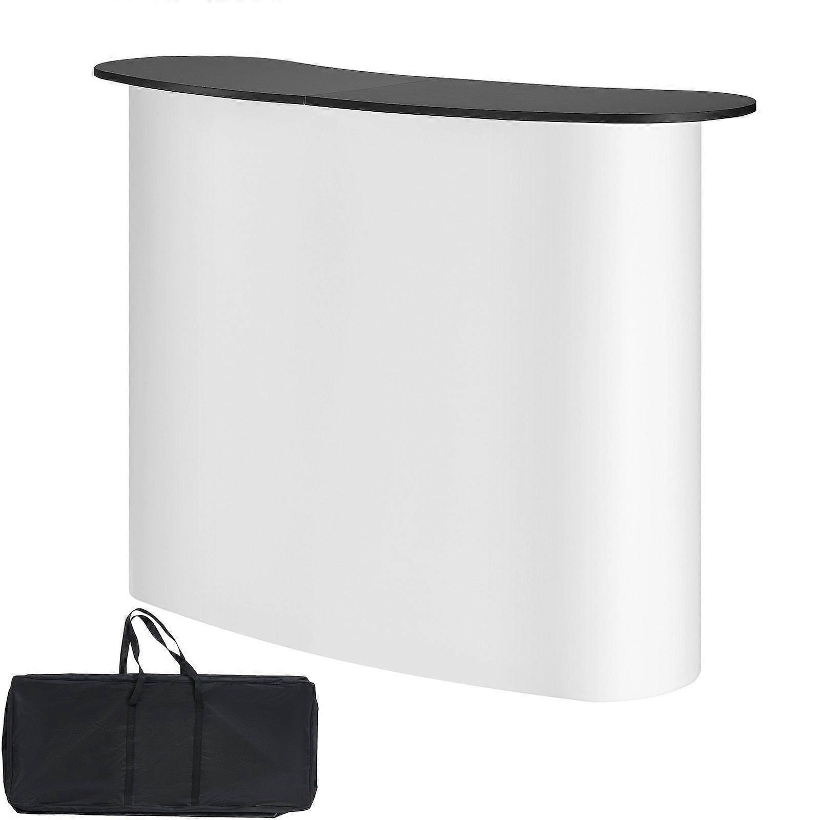 Mesa de Podium Portátil para Feiras, 51.18" x 18.31" x 37.4", Display Exposição Balcão Stand Booth Fair com Parede