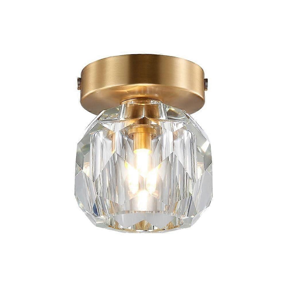 Close to Ceiling Light Fixture Small Modern Minimalist Room Golden H65 Copper Base