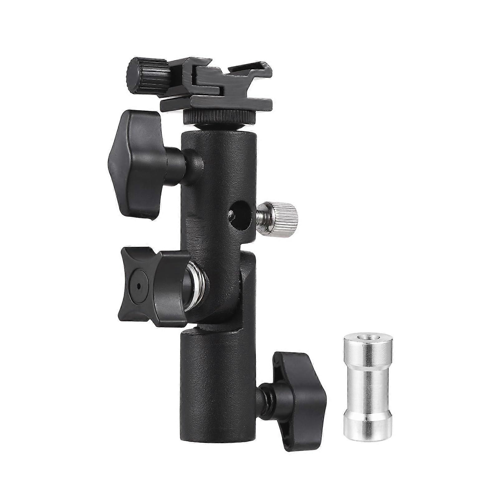 Camera Flash Mount Speedlite Swivel Bracket with Shoe Cold Mount 1/4 3/8 Inch Screw Hole