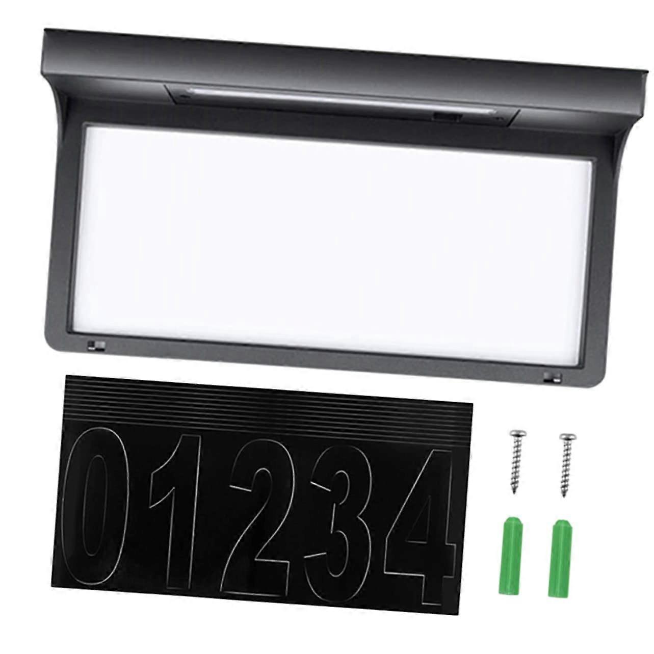 Solar Door Light Stickers Clock - LED Neon House Number Plaque, Polysilicon Outdoor Sign, Festoon Ceiling Lights, Black