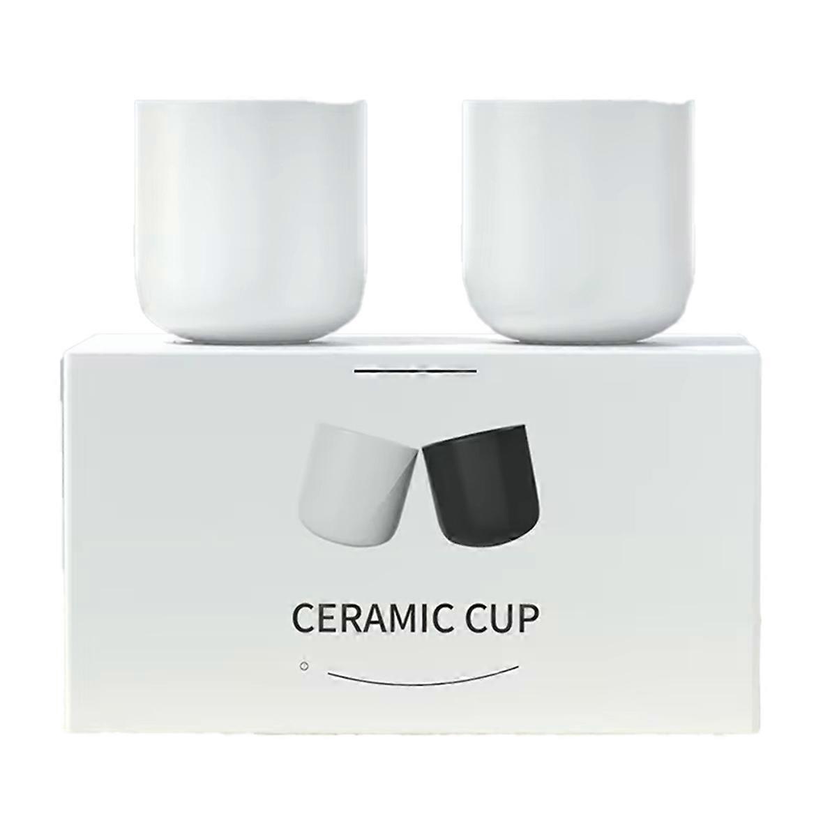 2Pcs Ceramic Coffee Cup Set,Espresso, Latte, Milk & Cold Brew,Thickened Design,Ideal for Kitchen &
