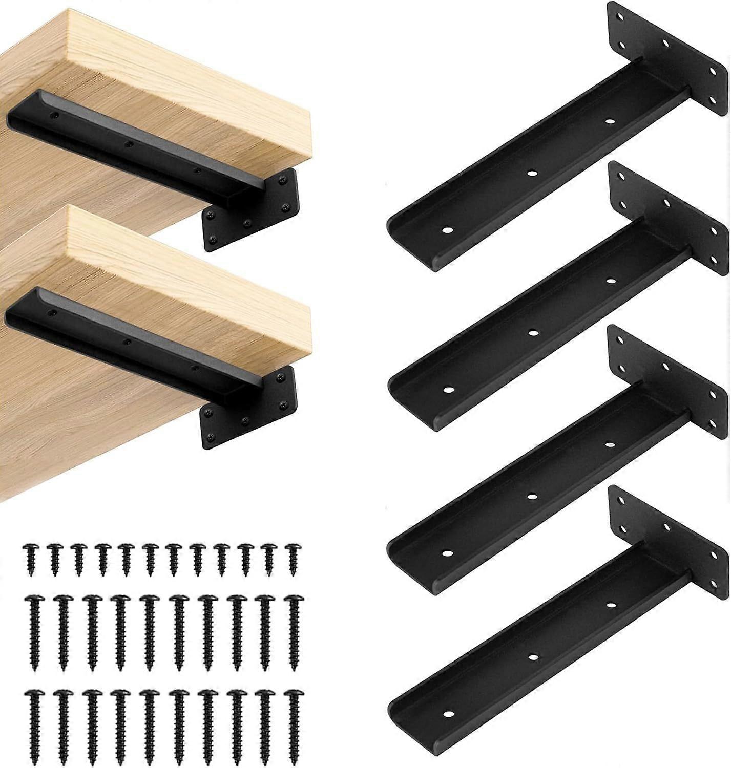 2025 Latest Model 4 Pcs Heavy Duty Floating Shelf Brackets,8 Inch Hidden Shelf