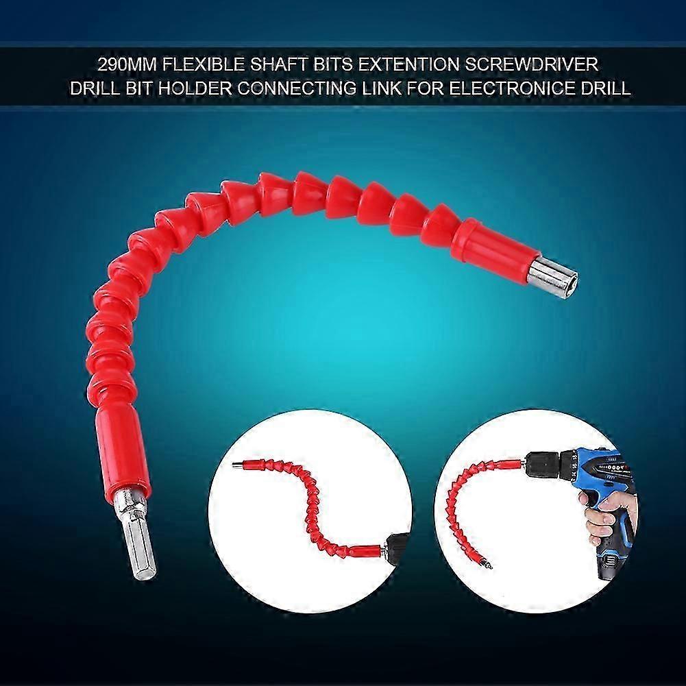 Flexible Shaft Bits 1/4" Hex Shank Extention Screwdriver Bit Holder Connect Link (red)