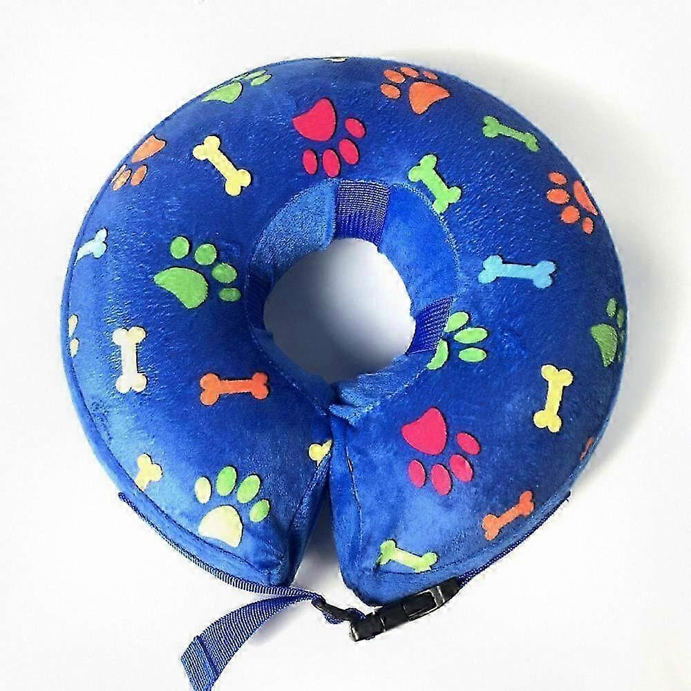 Blue Paw Print Design Safety Collar With Internal Diameter of 9 to Ensure Your Pet's Security on the Right Side of the Fence