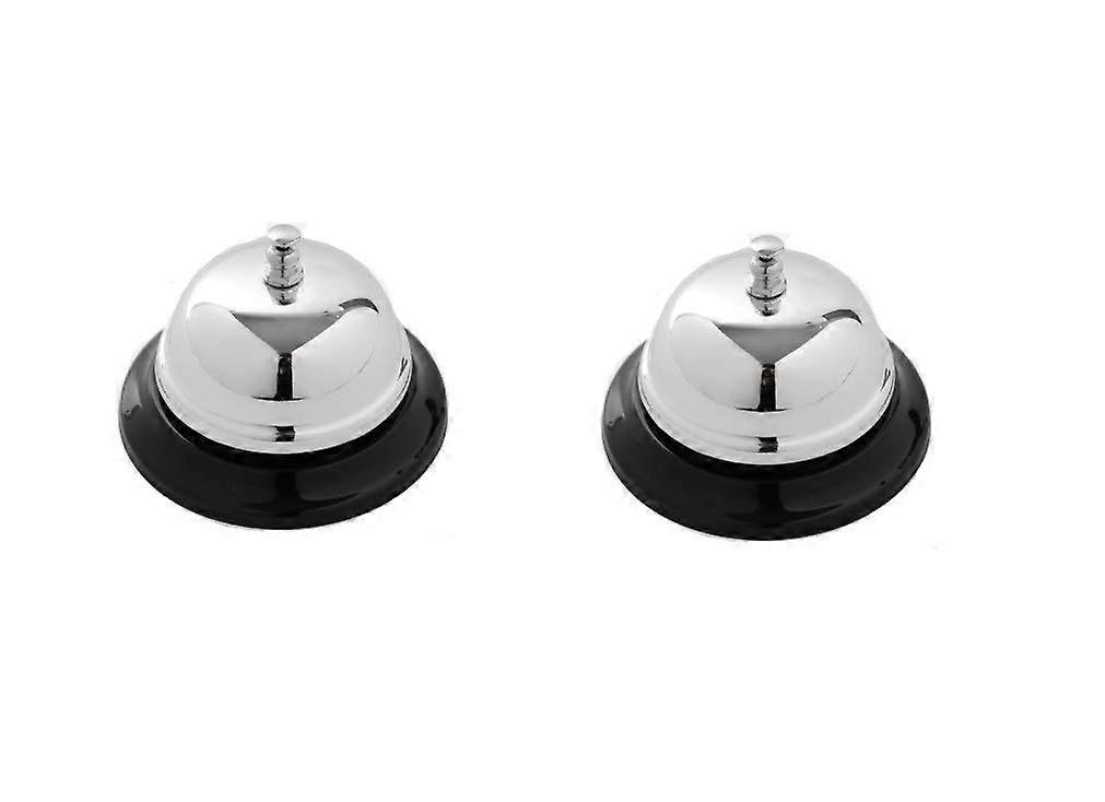 Silver Metal Call Bell Pack of 2, 3.35 Inch Diameter, Anti-Rust, Durable with Pleasant Sound for Home or Office Use