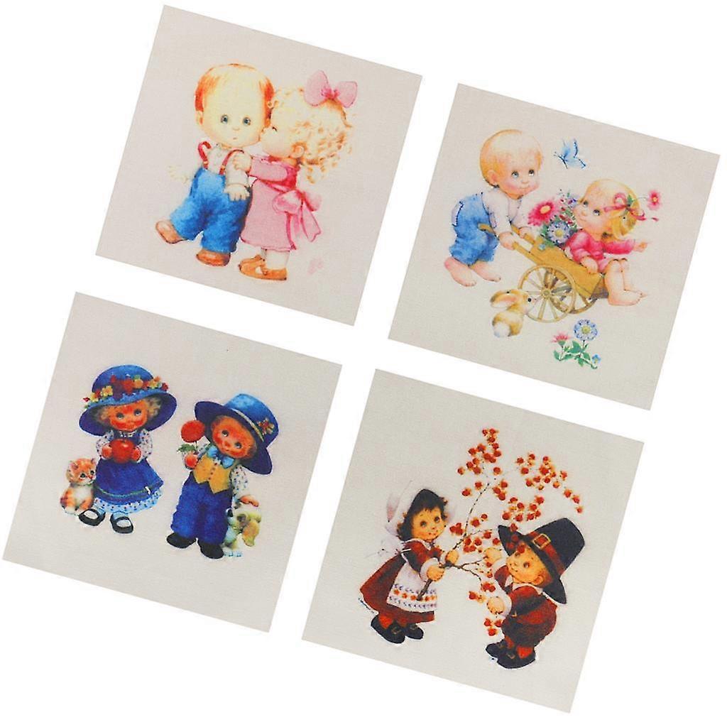 4 Pieces Assorted Hand Dyed Angle Cotton Linen Quilt Fabric for Sewing Patchwork