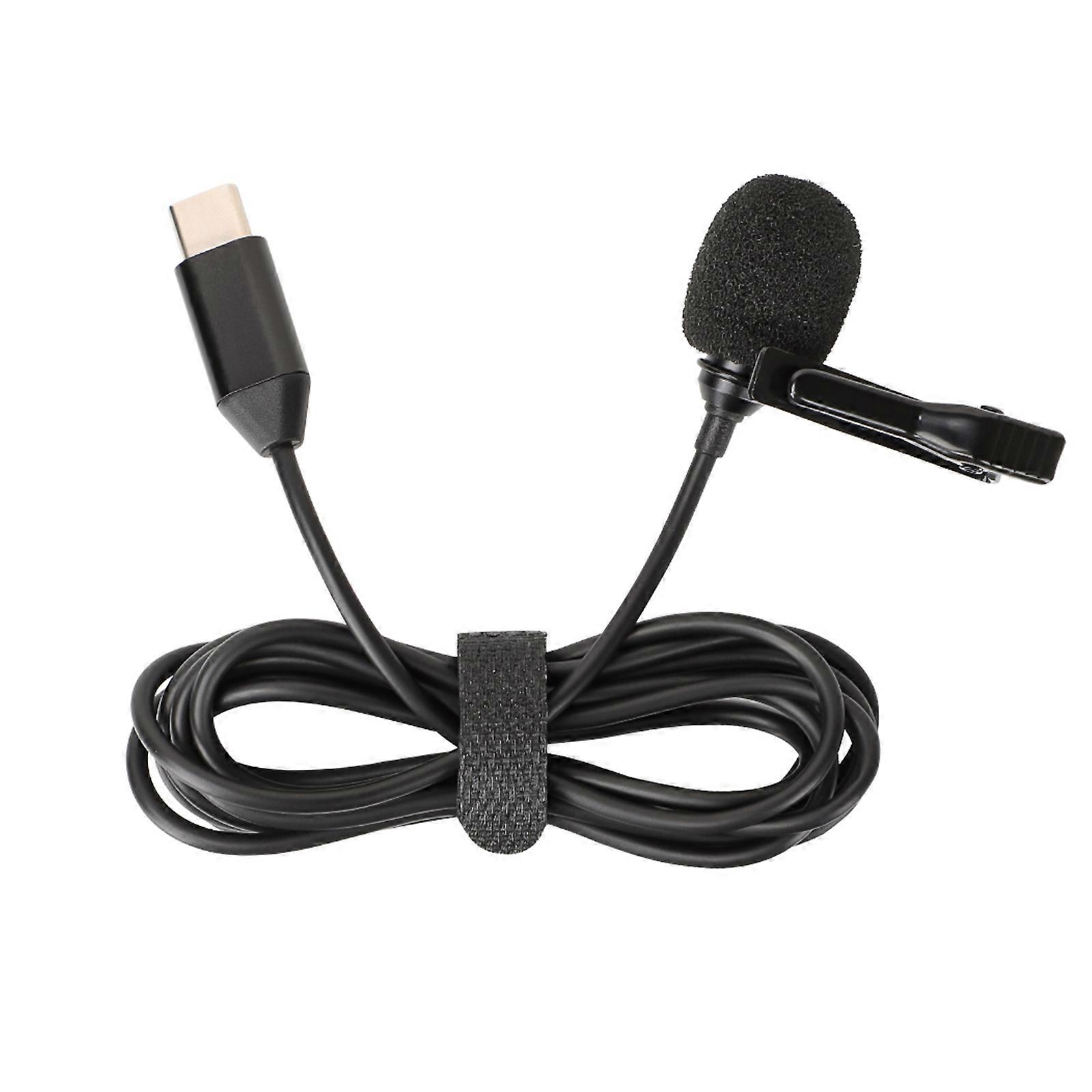 1.5m Type C Cable Length Lapel Mic Black Lavalier Microphone for Action Camera High Sensitivity Multicolor