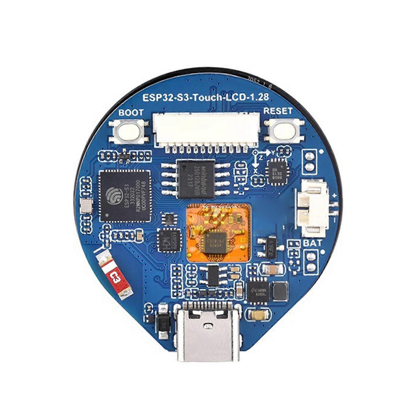 1.28 Inch Round LCD Display Module 240x240 Resolution 65K RGB Color Screen Accelerometer Gyroscope Sensor Type-C