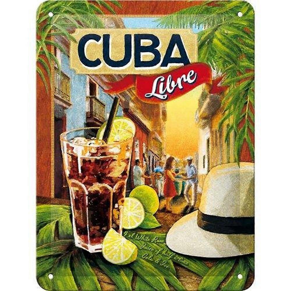 Aluminiumschild, Metallschild, dekoratives Schild Open Bar - Cuba Libre