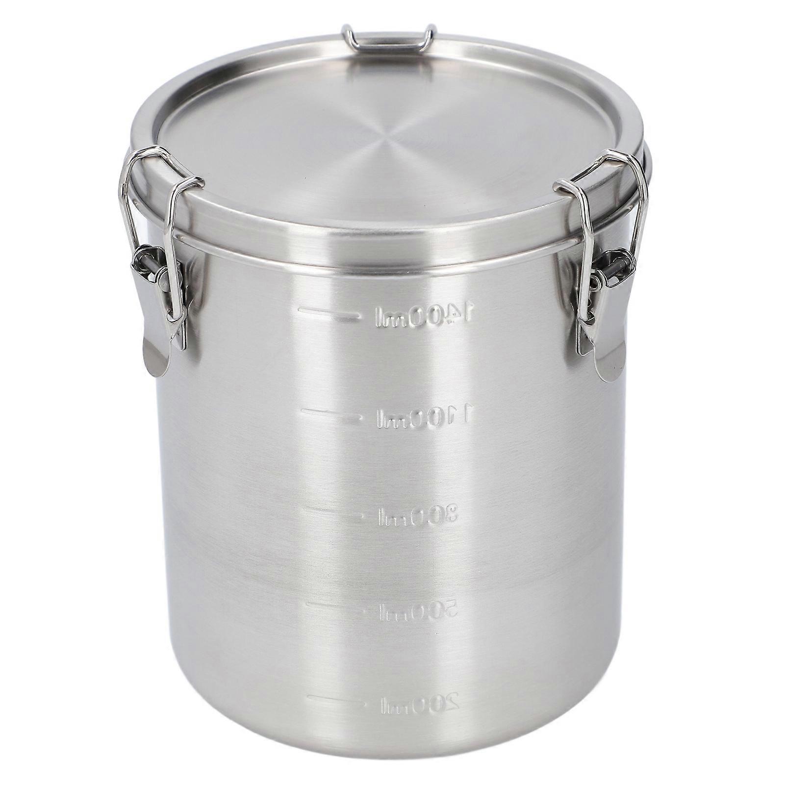 Stainless Steel Airtight Pet Food Container, Versatile and Leak-Proof, Ideal for Kitchen and Home, 1600ml, 13 x 15cm
