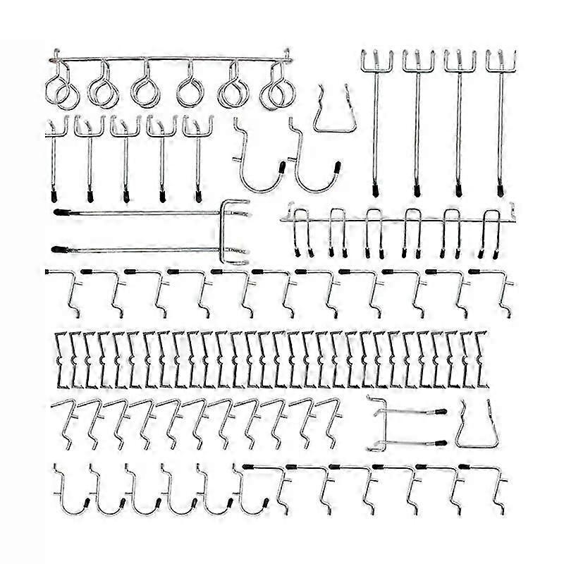 81Pcs Metal Pegboard Hooks Organizer Assortment Kit Peg Hook Storage Hanging Applications For Garage Workshop Kitchen