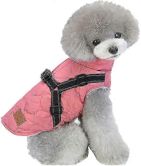 Manteau chaud pour chien avec harnais réfléchissant, veste pour chien en coton coupe-vent, gilet sans manches épaissi pour chiens