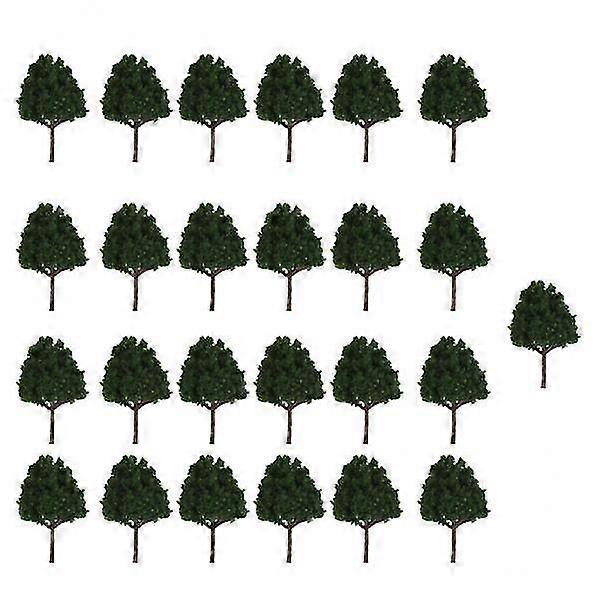 4x25x Dark Green Model Trees for N Scale Train Layout Scenery 1:150 Diorama
