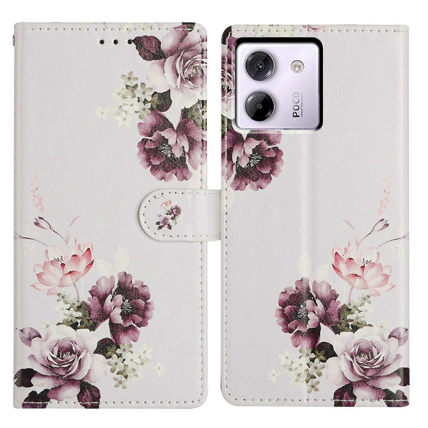 For Xiaomi Poco M7 Pro 5G Case Pattern Printing Wallet Stand Flip Leather Phone Cover with Strap
